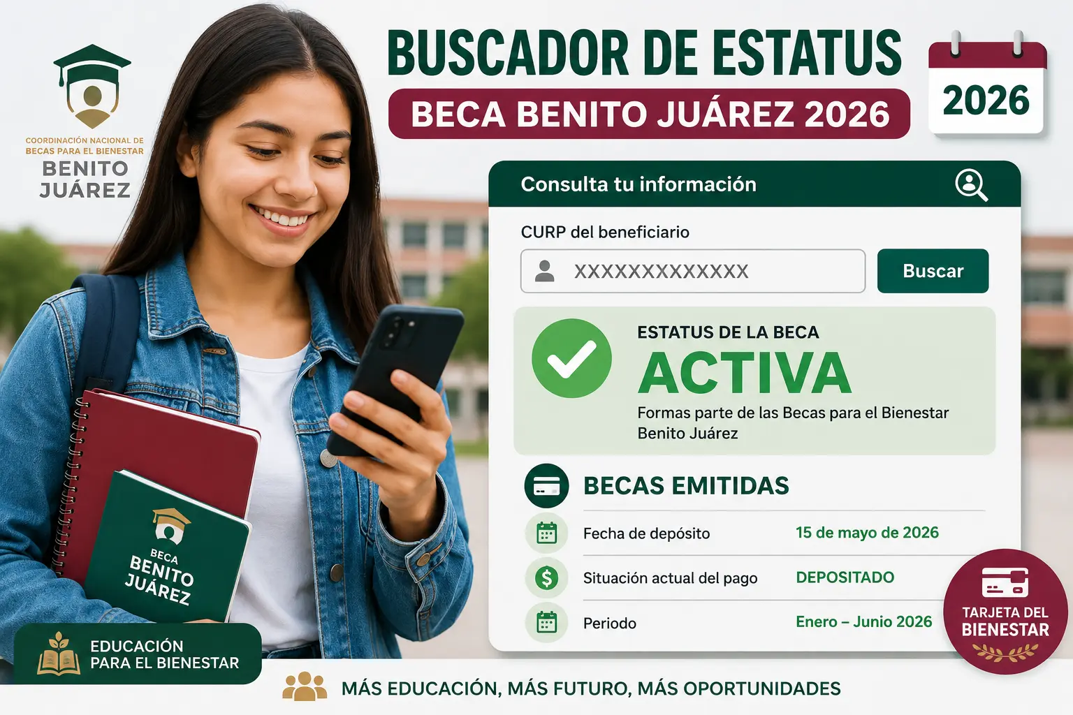 Buscador de Estatus de la Beca Benito Juárez 2026