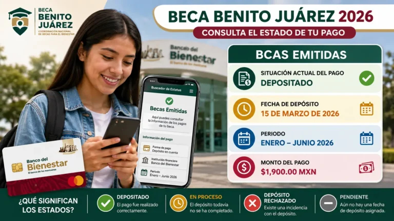 Qué significa Becas Emitidas en la Beca Benito Juárez 2026