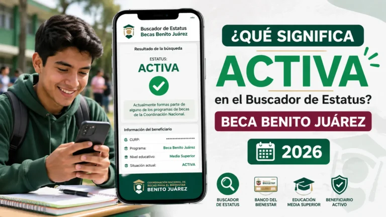 Beca Activa Benito Juárez 2026 en el Buscador de Estatus